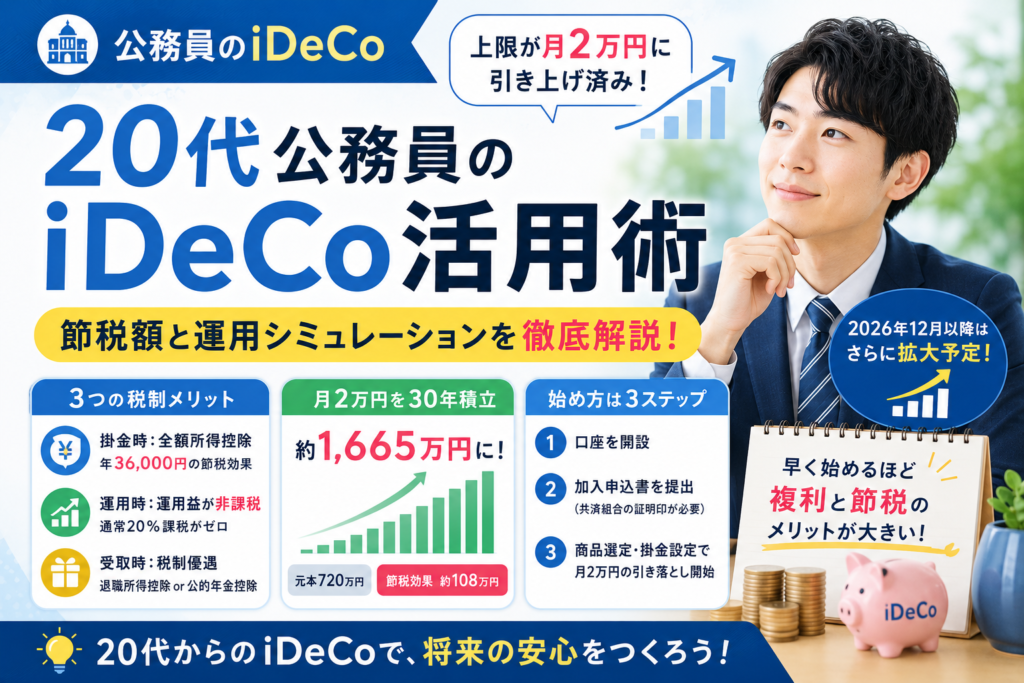 公務員のiDeCoは月2万円が上限｜20代から始める節税メリット